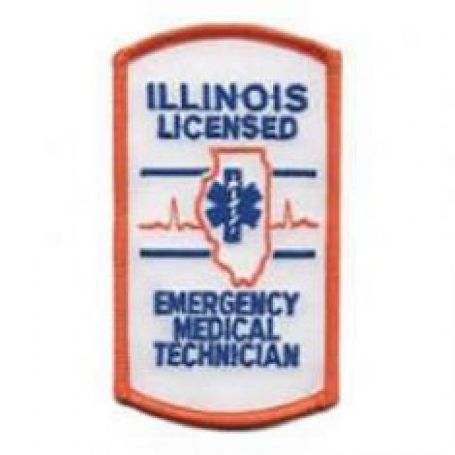 ILLINOIS LICENSED EMERGENCY MEDICAL TECHICIAN "EMT" SHOULDER PATCH - SEW ON.